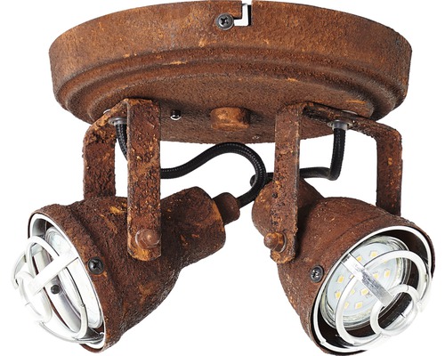 Deckenleuchte mit zwei Strahlern im Industriedesign