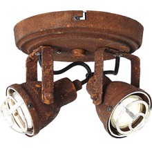 Deckenleuchte mit zwei Strahlern im Rostdesign