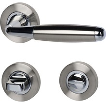 Rosettengarnitur Solid 8 edelstahl/poliert/satiniert WC für Bad + WC Türen-thumb-0