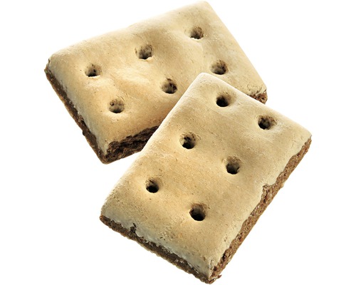 Hundeergänzungsfutter ALLCO Pansen-Snack 10 kg Zwei rechteckige Hundekuchen mit Löchern