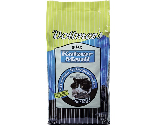 Katzenfutter trocken, Vollmers Katzen-Menü Drei-Mix 5 kg Vollmer''s Katzenmenü, 5 Kilogramm, Trockenfutter für Katzen