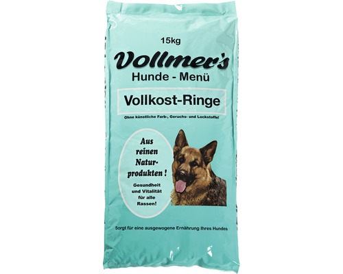 Hundefutter trocken, Vollmers Vollkost-Ringe 15 kg Vollmer''s Hundenahrung Vollkost-Ringe, 15 Kilogramm Sack