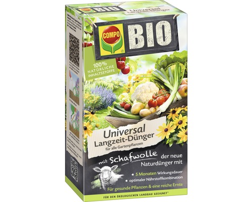 Universal Bio Langzeitdünger Compo mit Schafwolle 100% natürliche Inhaltsstoffe 2 kg