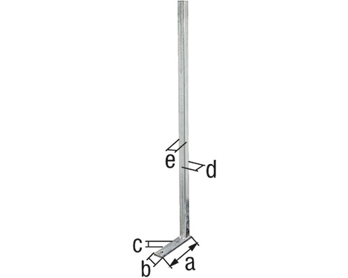 Metallischer Pfostenträger mit Maßangaben
