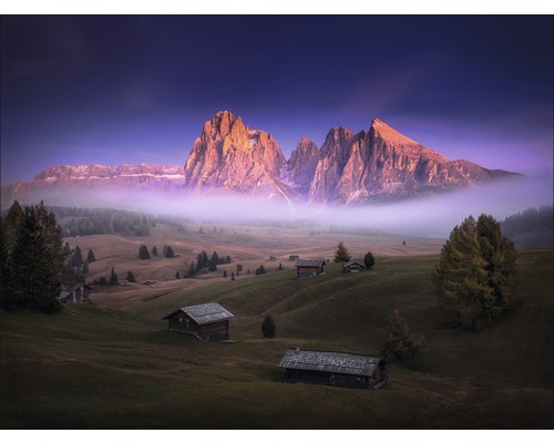 Leinwandbild Mist & Mountain 84x116 cm