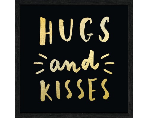 Gerahmtes Bild Hugs & Kisses 33x33 cm
