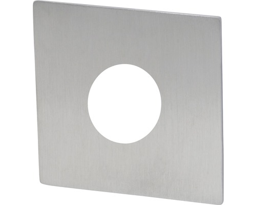 Drückerrosettenpaar Plano eckig edelstahlfarben/lackiert 52x52 mm für Türdrücker Quadratische Rosette aus Edelstahl mit runder Aussparung