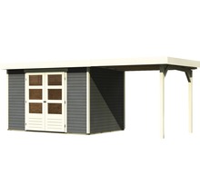 Gartenhaus Karibu Kodiak 4 mit Schleppdach 2,4 m 526 x 217 cm terragrau-thumb-1
