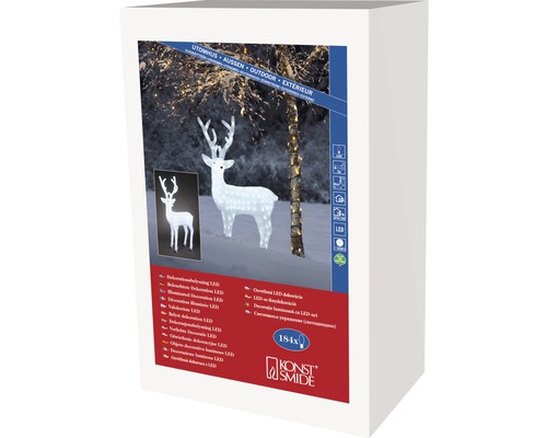 Verpackung einer LED-Dekofigur Reh für den Außenbereich