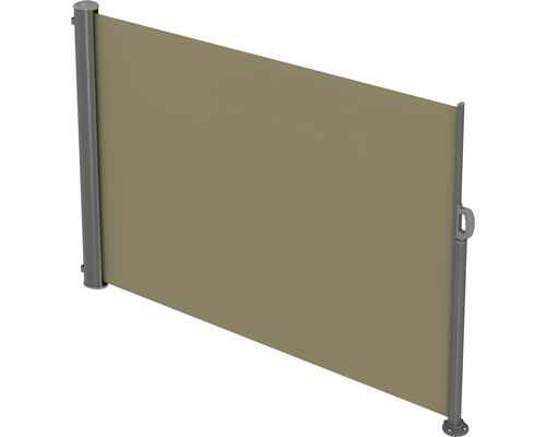 Seitenmarkise 1,6x3 Stoff Uni beige Gestell RAL 9006 weißaluminium mit abnehmbarem Pfosten-0