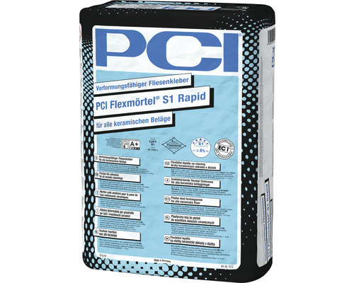 PCI Flexmörtel® S1 Rapid verformungsfähiger Fliesenkleber für alle keramischen Beläge grau 20 kg