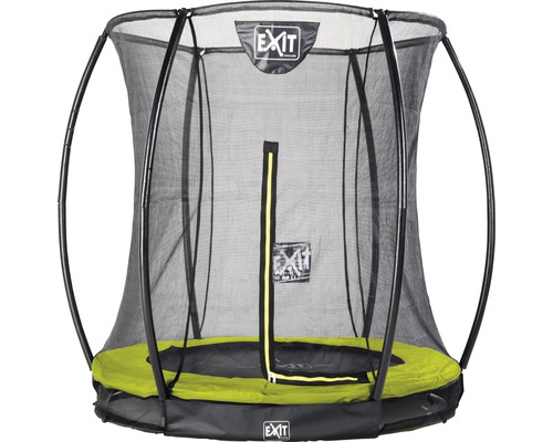 Trampolin EXIT Silhouette Ground mit Sicherheitsnetz Ø 183 cm lime Trampolin mit Sicherheitsnetz für den Aussenbereich