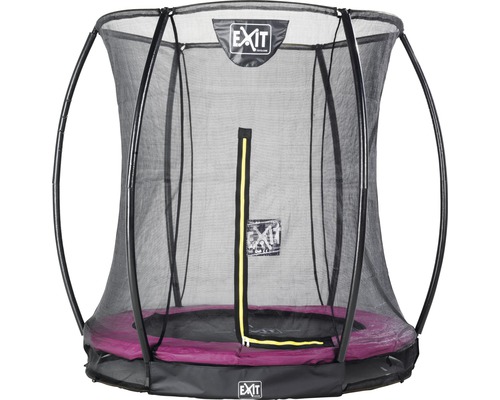 Trampolin EXIT Silhouette Ground mit Sicherheitsnetz Ø 183 cm rosa Trampolin mit Sicherheitsnetz