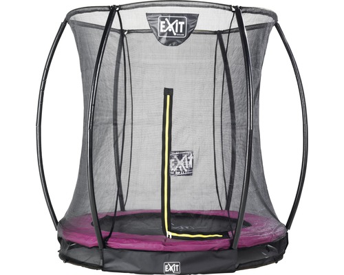 Trampolin EXIT Silhouette Ground mit Sicherheitsnetz Ø 183 cm rosa