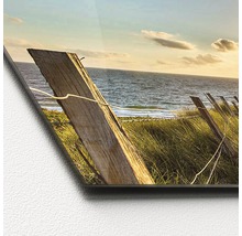 Acrylglasbild mit einer Dünenlandschaft und einem Holzzaun
