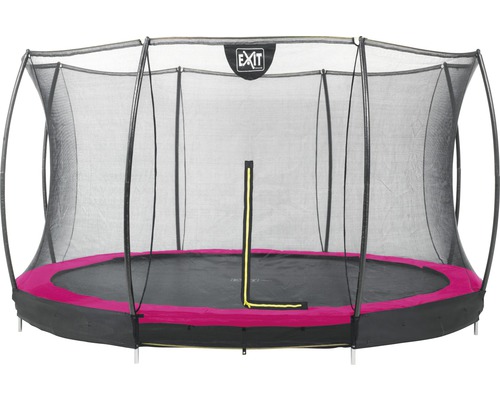 Trampolin EXIT Silhouette Ground mit Sicherheitsnetz Ø 366 cm rosa Trampolin mit Sicherheitsnetz