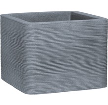 Quadratischer Pflanzkübel mit horizontaler Rillenstruktur