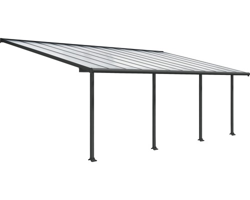 Überdachung mit Polycarbonatplatten und Stahlkonstruktion