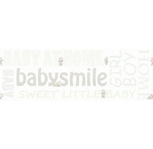 Tapete mit Bärenmotiven und Baby-Schriftzügen