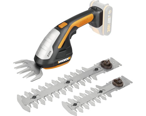Akku-Gras- und Strauchschere WORX 20V 12cm/20cm WG801E.9, ohne Akku und Ladegerät Worx Zen Akku-Gras- und Strauchschere mit zwei Messern
