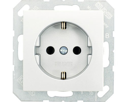 Jung A 1520 AL Steckdose aluminium A500 A Creation Jung Schuko Steckdose mit Rahmen