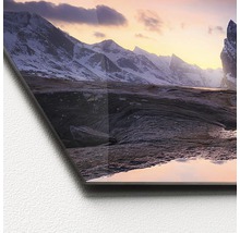 Acrylglasbild mit Berglandschaft im Winter