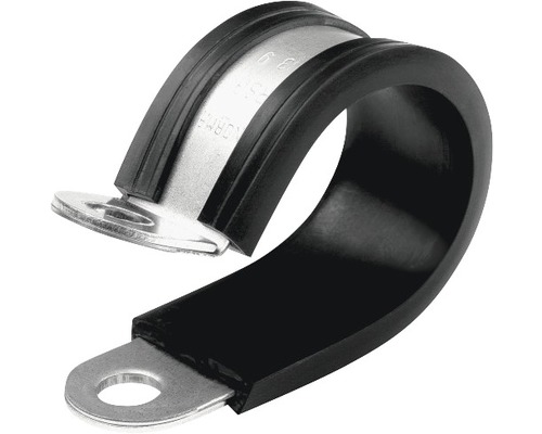 Rohrhalterungsschelle Edelstahl RSGU 15x23 mm, 100 St. Rohrschelle mit Gummieinlage und Befestigungslasche
