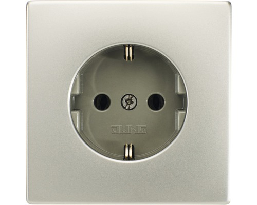 Jung ES 1520 Steckdose edelstahl LS990/LS-Design JUNG Steckdose mit quadratischer Abdeckung