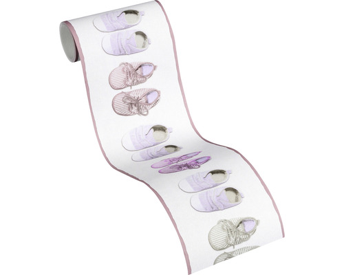 Tapetenrolle mit Babyschuhmuster