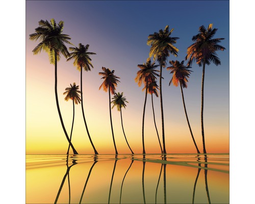 Glasbild Palms On Beach I 30x30 cm GLA2024