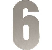 Hausnummer Edelstahl satiniert "6" 160 mm