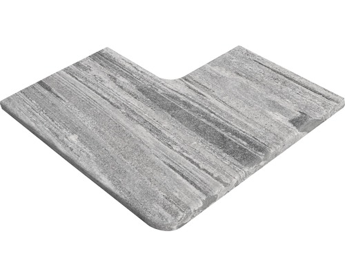 FLAIRSTONE Poolumrandung Arctic Gneis grau Eckstück innen und außen gerundet 60x35 / 60x35 x 3 cm-0