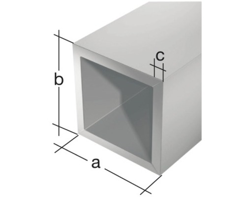 Quadratisches Aluminiumprofil mit Maßangaben