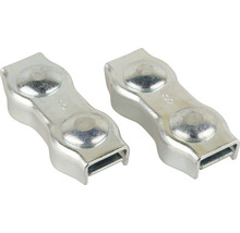 Zwei Drahtseilklemmen aus Metall, Größe 8