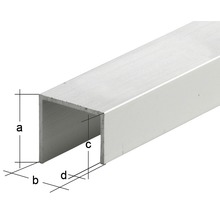 Aluminium U-Profil mit Maßangaben