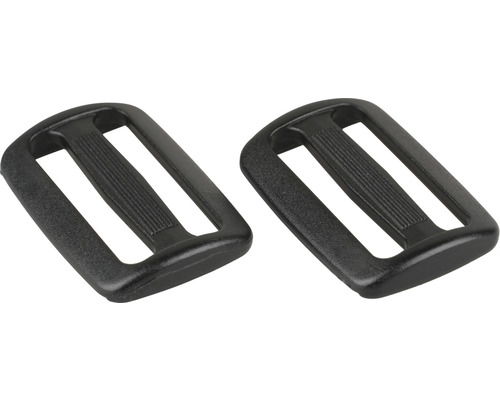 Zwei schwarze Steckschnallen aus Kunststoff