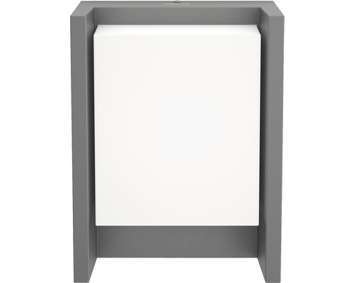 Graue Außenleuchte mit weißem Diffusor