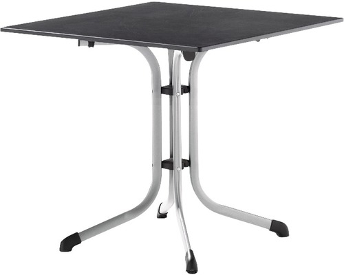 Gartentisch Sieger Vivodur klappbar 3130-50 80 x 80 cm Gestell aus Stahl in graphit, Gartentischplatte aus vivodur® in anthrazit Gartentisch Sieger Vivodur klappbar 3130-50 80 x 80 cm Gestell aus Stahl in graphit, Gartentischplatte aus vivodur® in anthrazit