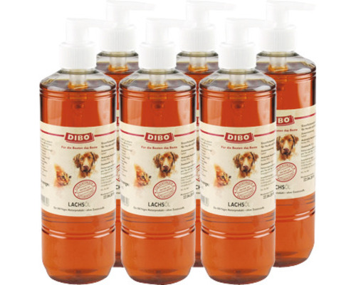 Mehrere Flaschen Dibo Lachsöl für Hunde und Katzen