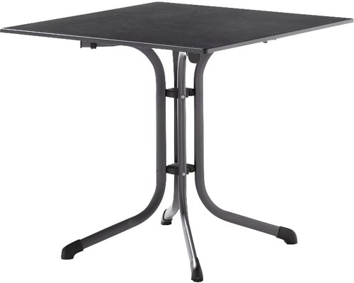 Gartentisch Sieger Vivodur klappbar 3130-55 80 x 80 cm Gestell aus Stahl in eisengrau, Gartentischplatte aus vivodur® in anthrazit Gartentisch Sieger Vivodur klappbar 3130-55 80 x 80 cm Gestell aus Stahl in eisengrau, Gartentischplatte aus vivodur® in anthrazit