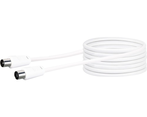 Antennen Anschlusskabel (75 db) IEC-Stecker/IEC-Buchse 10 m weiß Schwaiger KVK299 052 Weißes Koaxialkabel mit Stecker