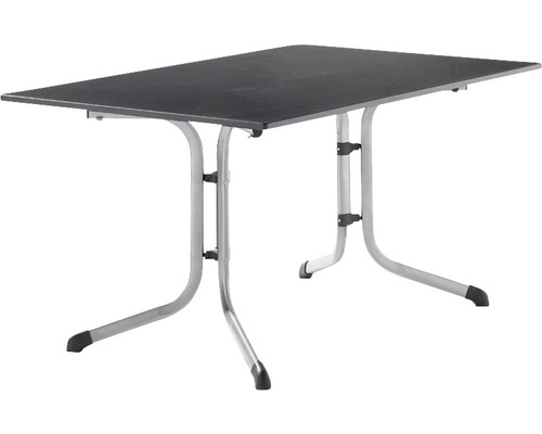 Gartentisch Sieger Vivodur klappbar 3170-50 140 x 90 cm Gestell aus Stahl in graphit, Gartentischplatte aus vivodur® in anthrazit Gartentisch Sieger Vivodur klappbar 3170-50 140 x 90 cm Gestell aus Stahl in graphit, Gartentischplatte aus vivodur® in anthrazit