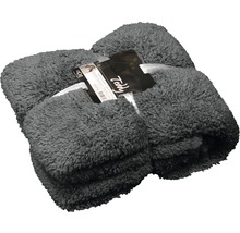 Graue Teddy Fleece Decke, gefaltet