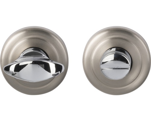 Rosette WC-Riegel chrom/edelstahl/poliert/satiniert Ø 55 mm für Bad + WC Türen WC-Türbeschlag mit Drehknopf