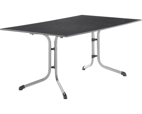 Gartentisch Sieger Vivodur klappbar 3180-50 165 x 95 cm Gestell aus Stahl in graphit, Gartentischplatte aus vivodur® in anthrazit Gartentisch Sieger Vivodur klappbar 3180-50 165 x 95 cm Gestell aus Stahl in graphit, Gartentischplatte aus vivodur® in anthrazit