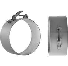 Ofenrohrschelle mit Schnellverschluss in zwei Ansichten