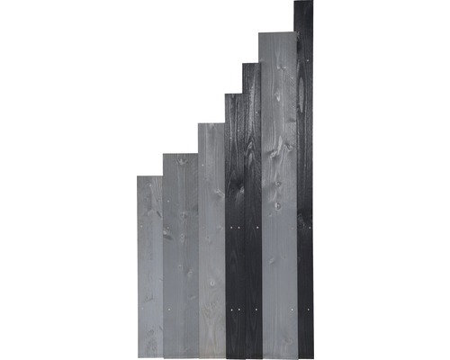 Holzpaneele in unterschiedlichen Grautönen