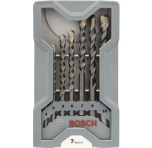 Bosch Bohrerset mit sieben Steinbohrern in einer grauen Kunststoffbox
