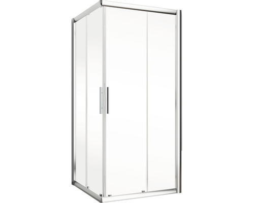Eckdusche mit klarem Glas und Rahmen