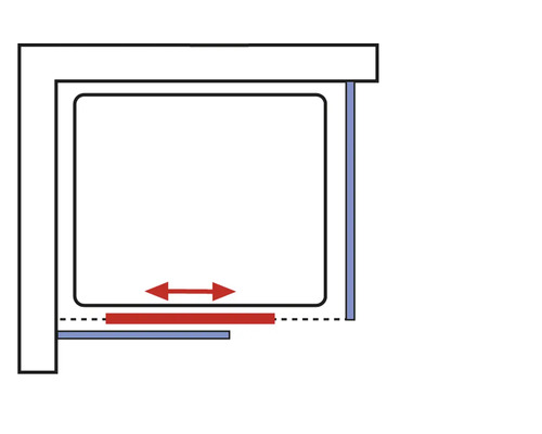 Schematische Darstellung eines ausziehbaren Schranks